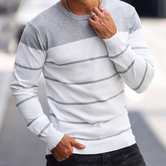 Manfinity Homme Men Striped Pattern Sweater - Picture 2 of 4